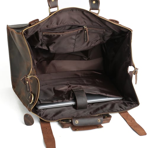 Image of Extra Large Vintage Genuine Leather Duffle Bag, Travel Bag, Handbag 3151