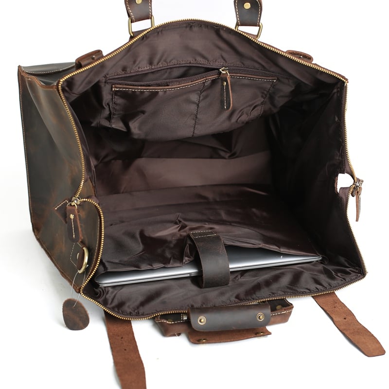 Extra Large Vintage Genuine Leather Duffle Bag, Travel Bag, Handbag ...