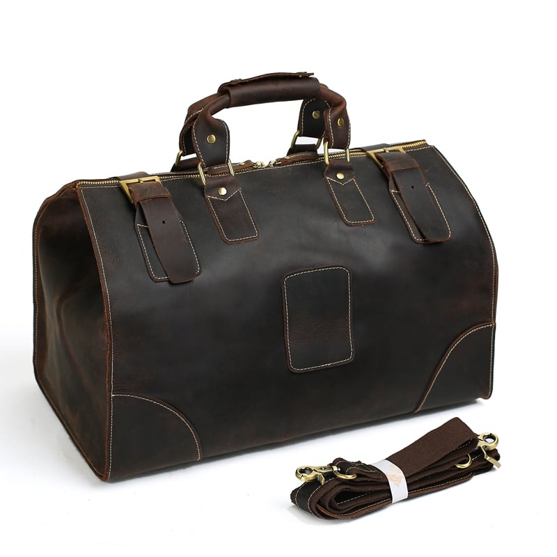 large leather duffle