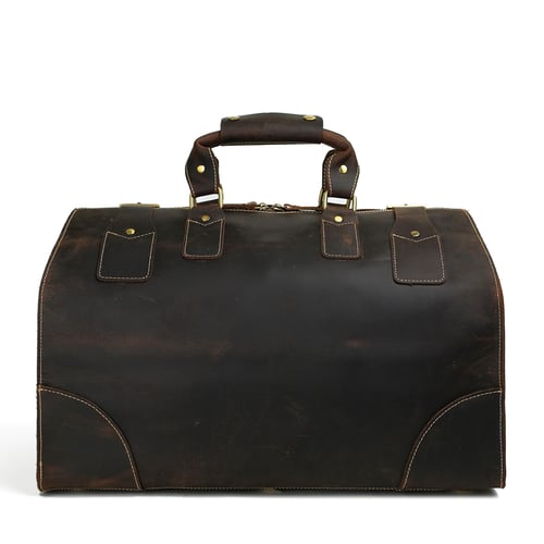 Image of Extra Large Vintage Genuine Leather Duffle Bag, Travel Bag, Handbag 3151