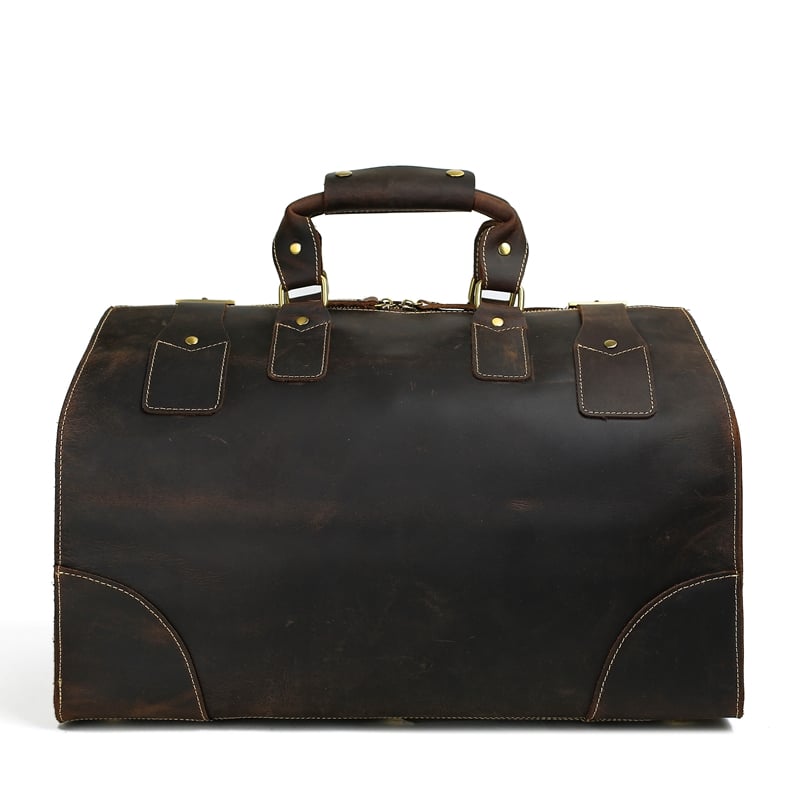 MoshiLeatherBag - Handmade Leather Bag Manufacturer — Extra Large Vintage Genuine Leather Duffle ...