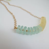 Image 2 of Pastel Yellow & Seafoam Sea Glass Necklace