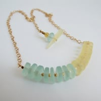 Image 4 of Pastel Yellow & Seafoam Sea Glass Necklace