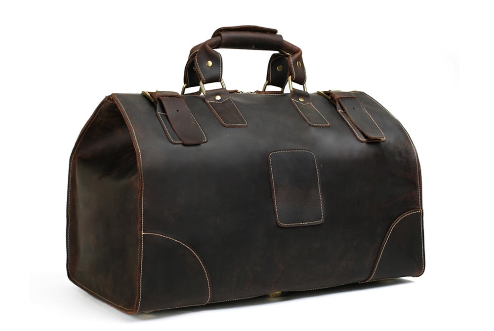 extra large leather duffle bag