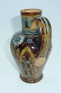 Image 3 of Doulton Lambeth Mask Spout Ewer/Vase