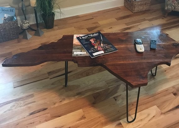 Image of North Carolina Shaped Coffee Table