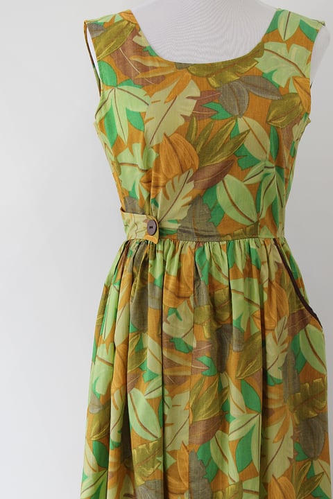 Image of SOLD Jungle Leaves Wrap Dress