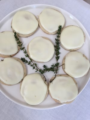 Image of Lemon Thyme Shortbread Cookies with a Lemon Glaze - (2 DOZEN)