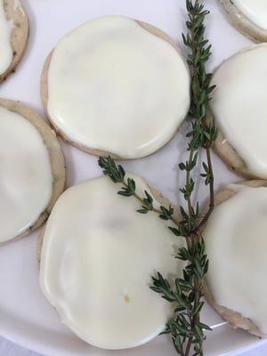 Image of Lemon Thyme Shortbread Cookies with a Lemon Glaze - (2 DOZEN)