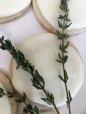 Image of Lemon Thyme Shortbread Cookies with a Lemon Glaze - (2 DOZEN)