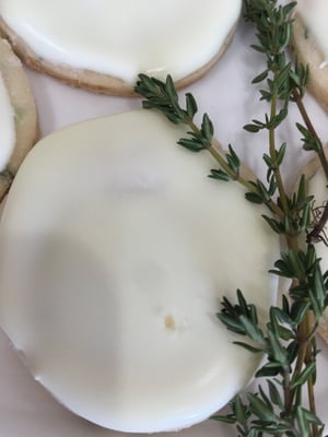 Image of Lemon Thyme Shortbread Cookies with a Lemon Glaze - (2 DOZEN)