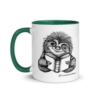 Image 17 of Book Reading Sloth Coffee Mug Line Art by CrystalsArtPaws