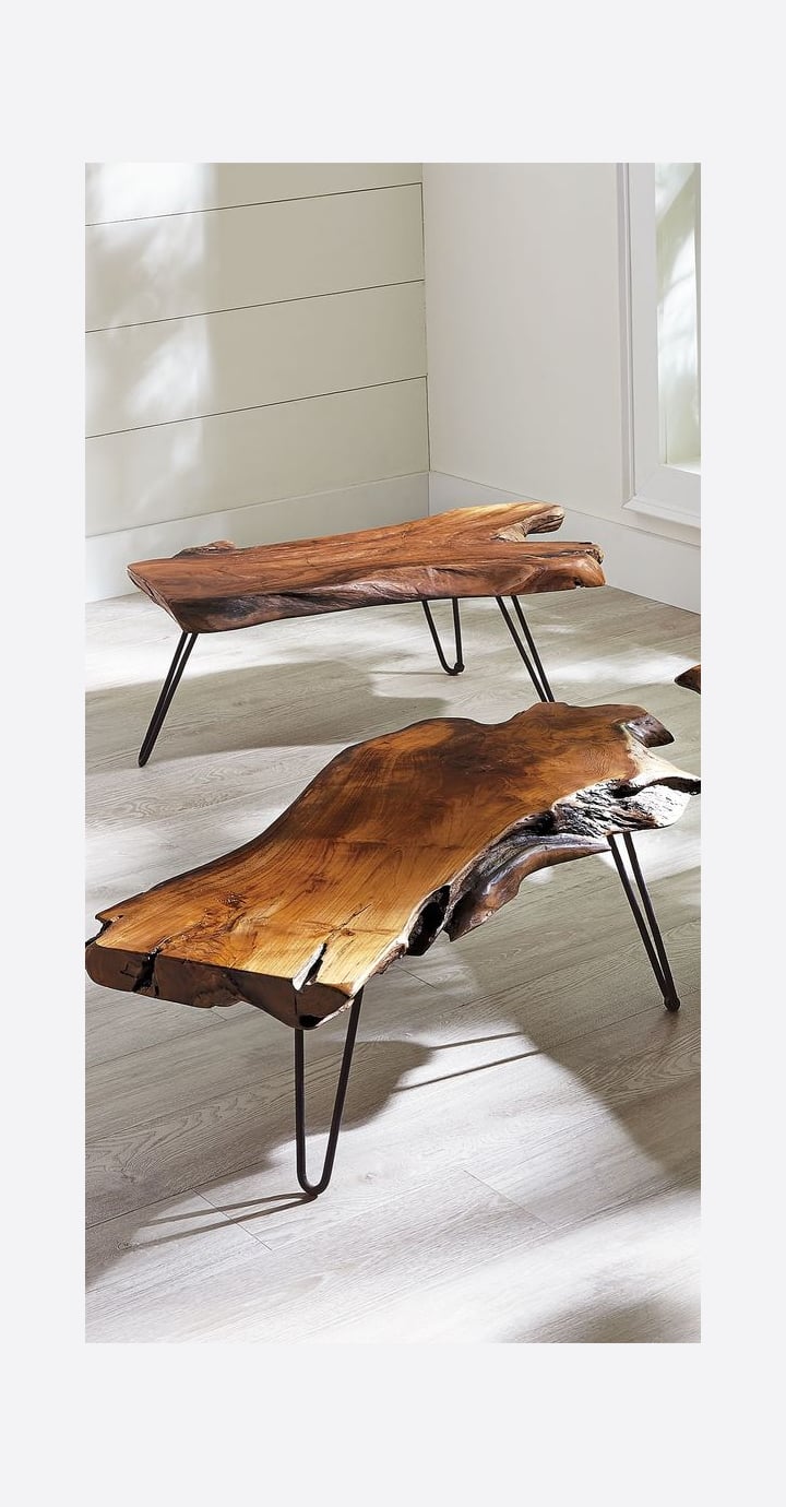 Image of Natural Wood Slab Coffee Table