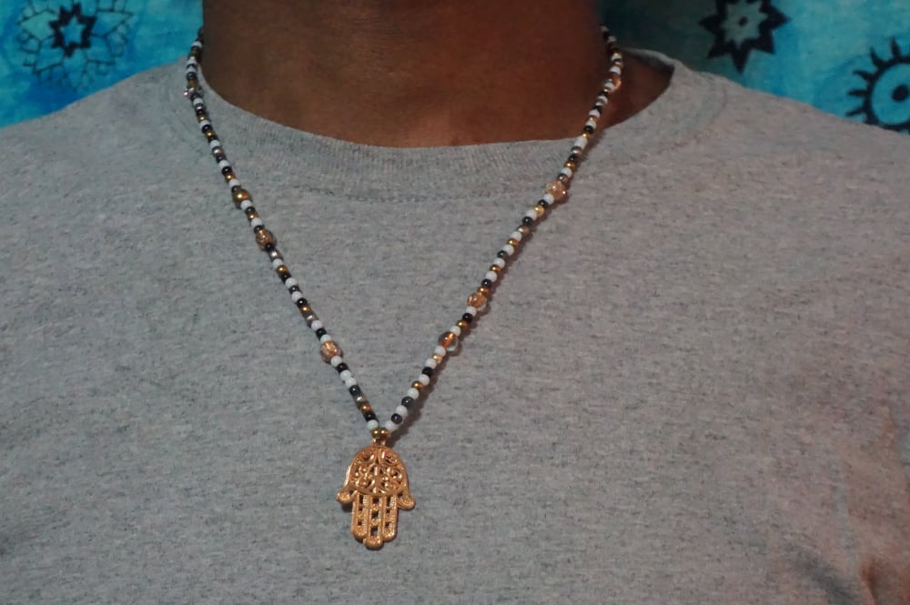 Image of Hamsa Hand Emblem Necklace