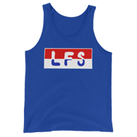 LFS DRIP LOGO BLUE TANK RED WHITE AND BLUE PRINT