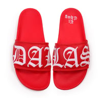 Image 1 of DALLAS RED SLIDES ADULT & KIDS (PREORDER)