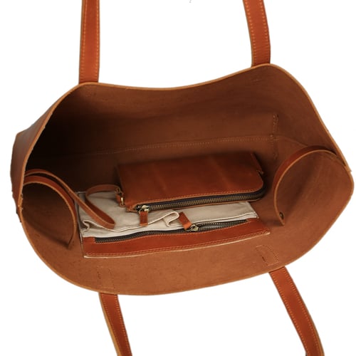 Image of Handmade Vegetable Tanned Full Grain Leather Women Tote Bag, Shopping Bag, Shoulder Bag ZB01