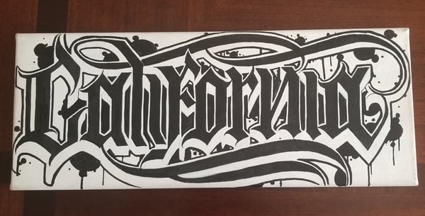 Image of California calligraphy canvas