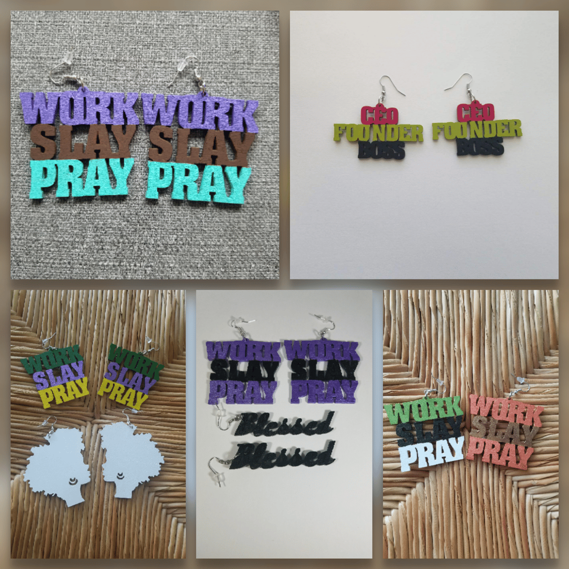 Image of Work Slay Pray Earrings