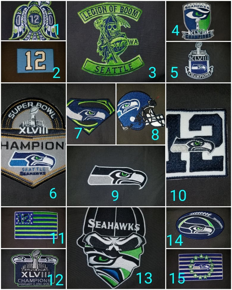 Image of SEAHAWK "12" Themed Towel Shorts w/ All Patch Options