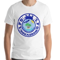 LFS INTERNATIONAL SQUADRON LOGO WHITE TEE BLUE PRINT