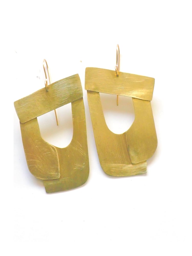 Square medium brass shapes | Maru Lopez Jewels