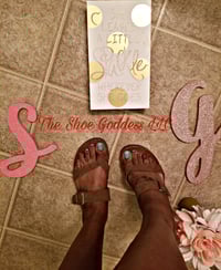 Image 2 of "Lulu" brown toe strap slide 