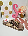"Skylar" Rose Gold studded slides 