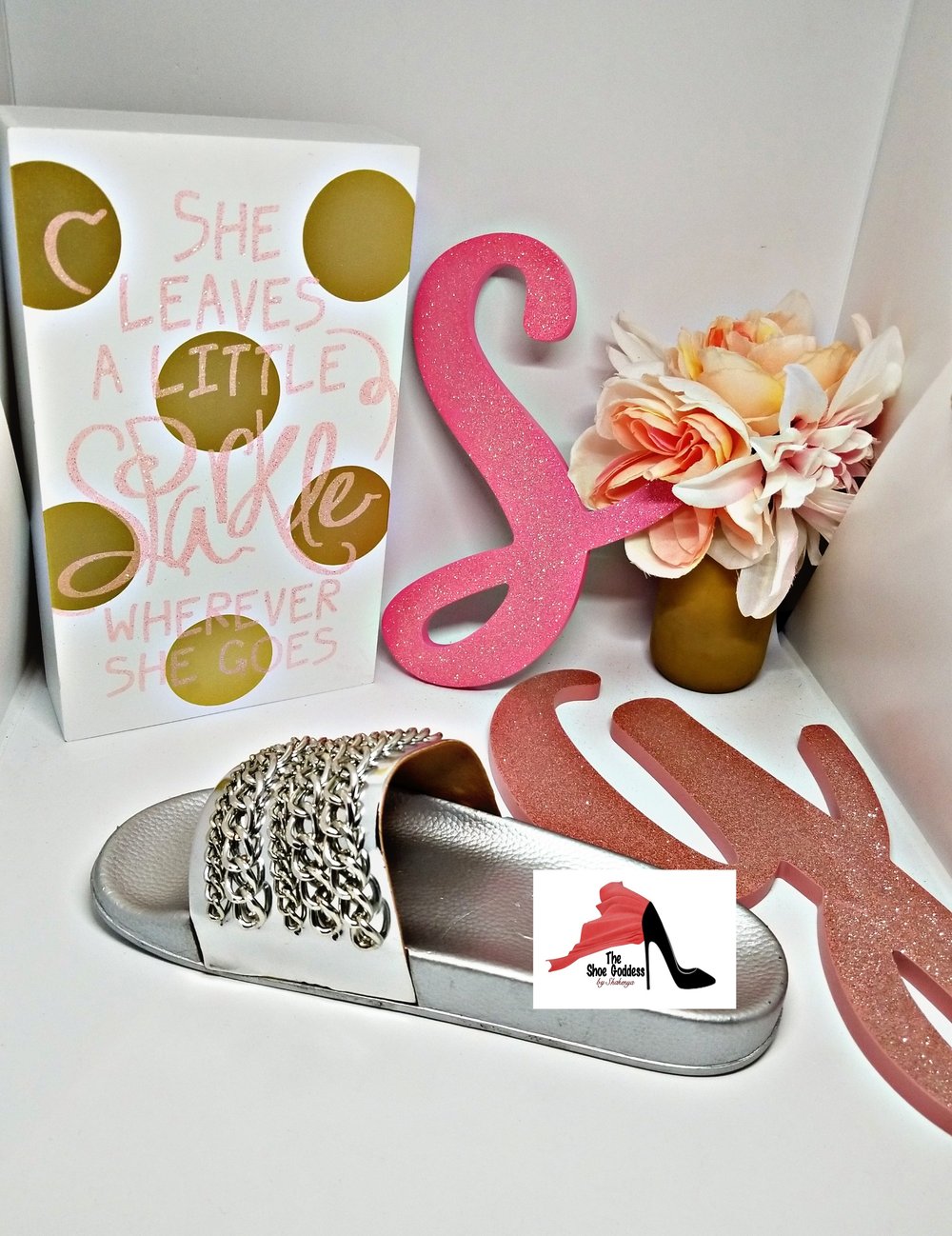 "Mary" silver chain slides