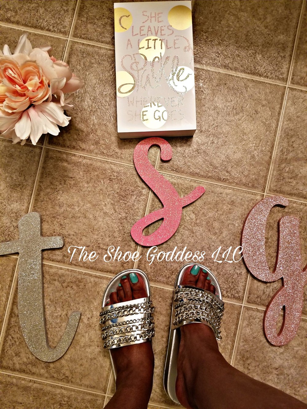 "Mary" silver chain slides