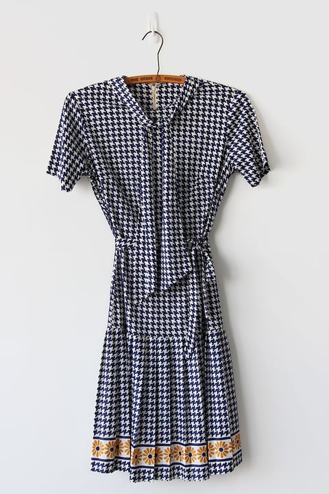 Image of SOLD Houndstooth And Flowers Versatile Dress