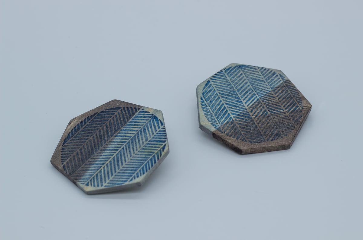 Image of Polygon Patch Brooch - Shadow Grey