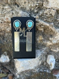 Turquoise Silver Dangles