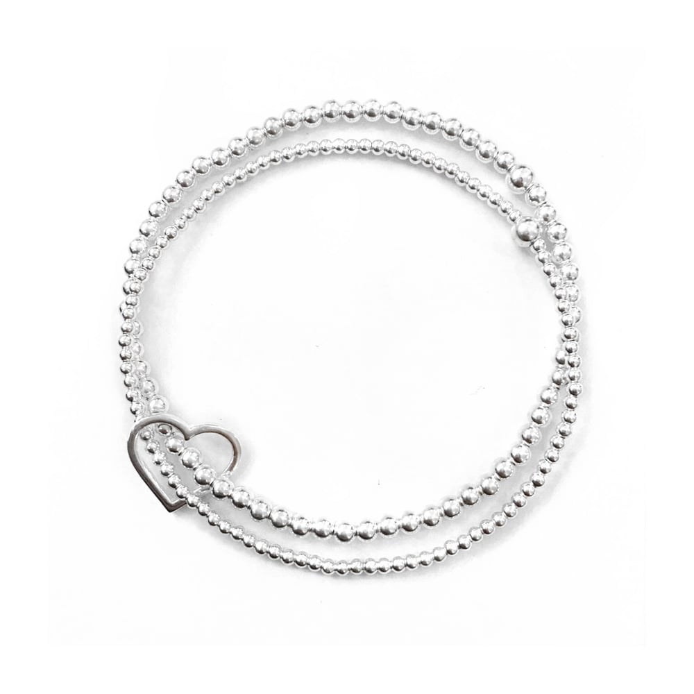 Image of Sterling Silver Double Heart Bracelet