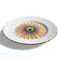 Image 2 of Medusa Burst - Green Eye - Vintage Spanish Ceramic Plate - #0617