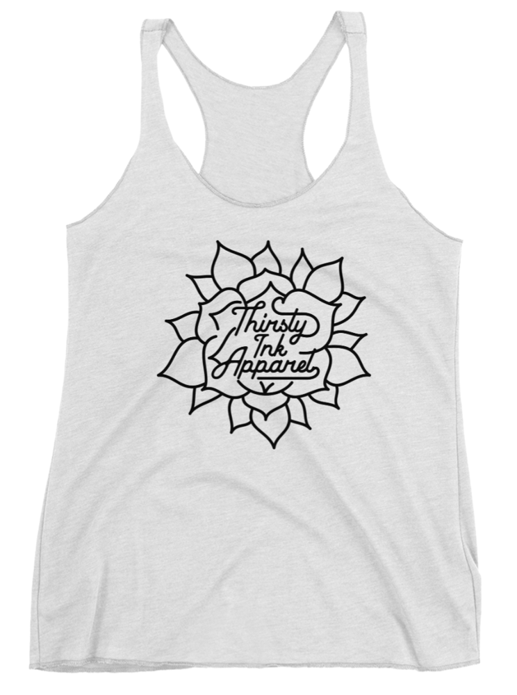Image of Thirsty Ink Flower Tank White