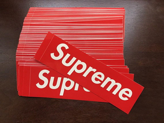 1 x Supreme Box Logo Sticker Red Classic 100% Authentic LV CDG Sage Nas