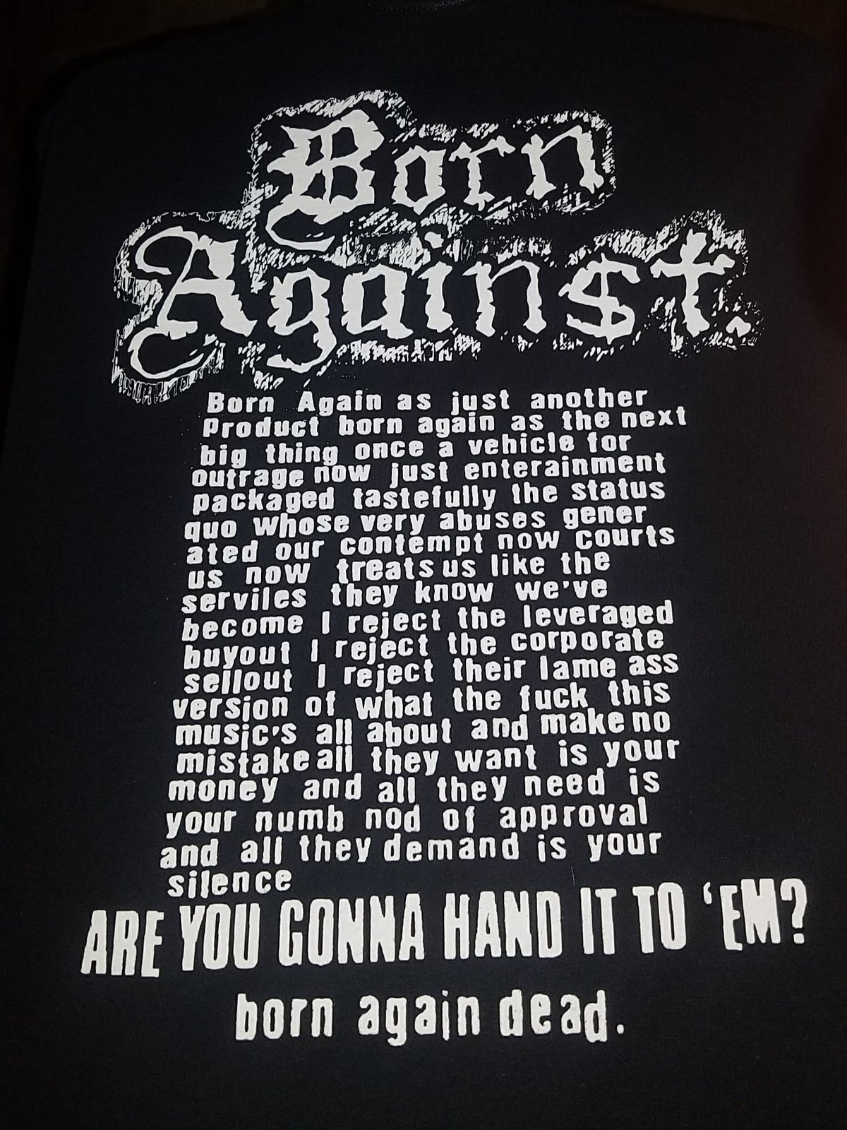 born against shirt born against shirt