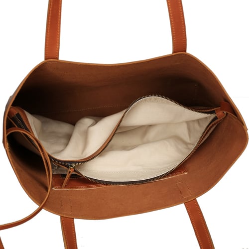 Image of Handmade Vegetable Tanned Full Grain Leather Women Tote Bag, Shopping Bag, Shoulder Bag ZB01