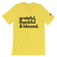 Grateful, Thankful Blessed Yellow
