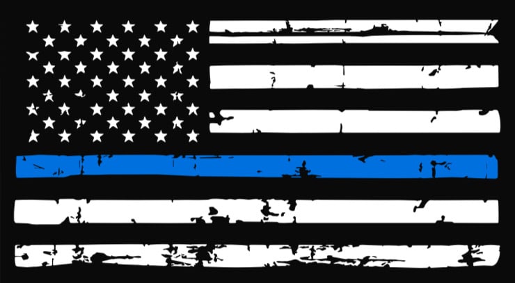 Image of DISTRESSED THIN BLUE LINE 12x18in