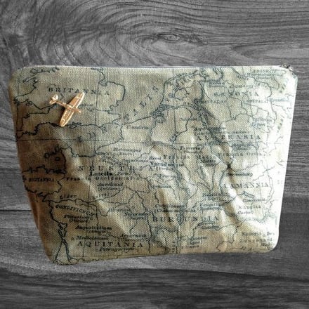 Image of INDY MAP WAXED CANVAS DOPP KIT / TOILETRY BAG