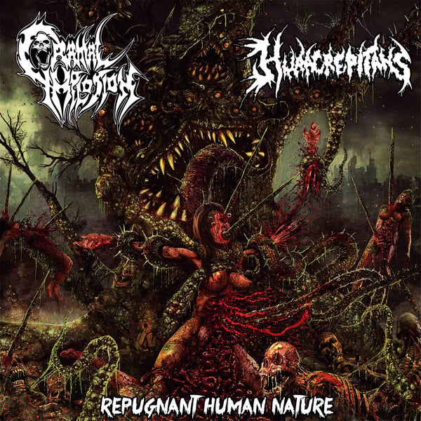 Image of HURA CREPITANS / CRANIAL IMPLOSION - Repugnant Human Nature SPLIT CD - PRE ORDER