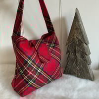 Image 1 of Red Lambswool Tartan Bag
