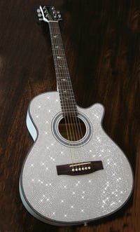 Image 4 of Acoustic Crystal Covered Guitar