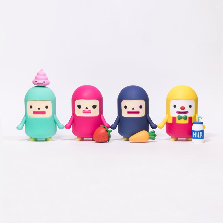 Image of CAPSUBEANS COMPLETE SET OF FOUR FIGURES & BONUS POOP!