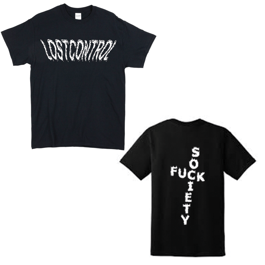 Image of LOST CONTROL 'FUCK SOCIETY' TEE - BASIC BLACK