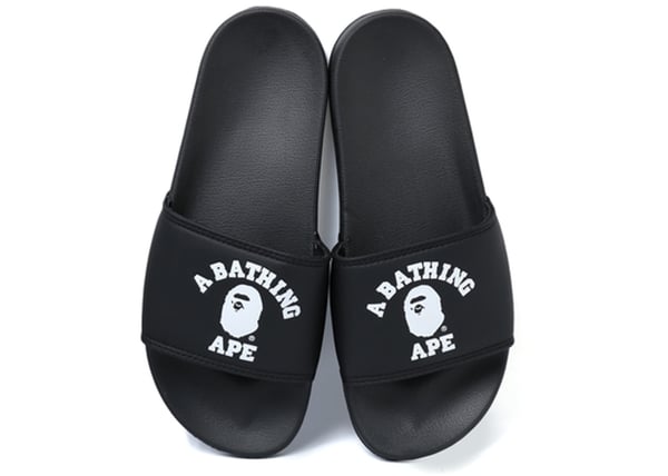Image of Bape College Slide Sandals Black