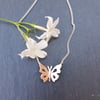 Silver and Copper Butterfly Necklace