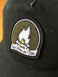 Image 2 of Black/White Campfire Logo Trucker Hat